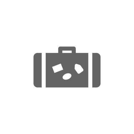 Luggage icon. Simple vector summer icons for ui and ux, website or mobile application on white backgroundのイラスト素材