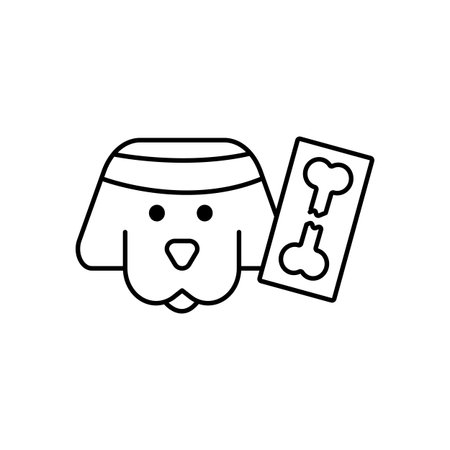 Dog, been, broken icon. Simple line, outline vector elements of veterinary icons for ui and ux, website or mobile application on white backgroundのイラスト素材