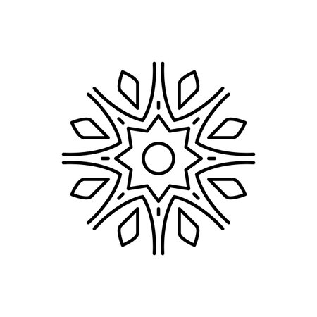 Snowflake icon. Simple line, outline vector flake of snow icons for ui and ux, website or mobile application on white backgroundのイラスト素材