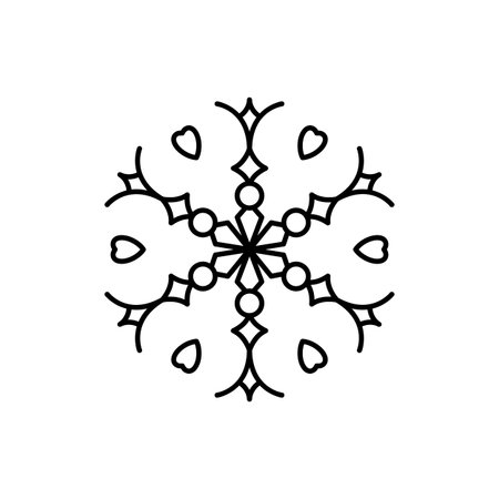 Snowflake icon. Simple line, outline vector flake of snow icons for ui and ux, website or mobile application on white backgroundのイラスト素材