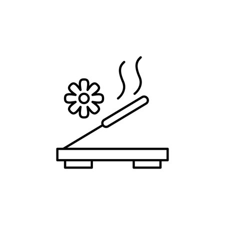 Incense, flower, leaf icon. Simple line, outline vector elements of body care for ui and ux, website or mobile application on white backgroundのイラスト素材