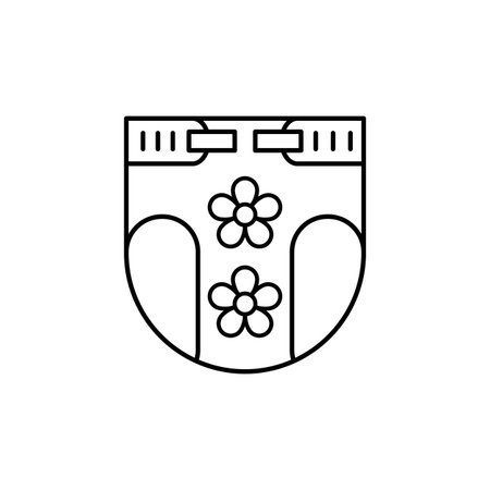 Diapers, baby icon. Simple line, outline vector elements of child for ui and ux, website or mobile application on white backgroundのイラスト素材