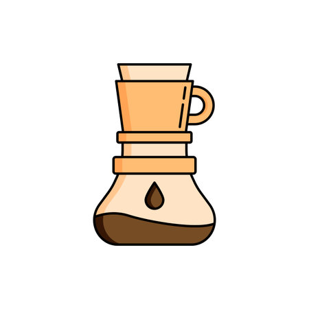 Coffee machine, coffee icon. Simple colored field outline vector illustration for ui and ux, website or mobile application on white backgroundのイラスト素材