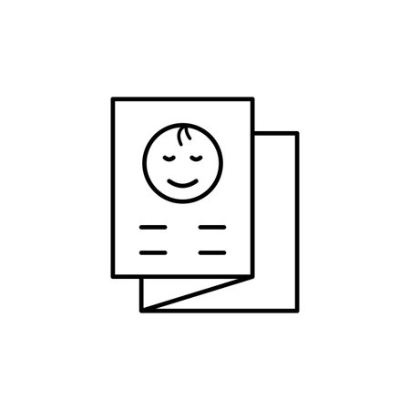 Brochure, baby icon. Simple line, outline vector elements of child for ui and ux, website or mobile application on white backgroundのイラスト素材