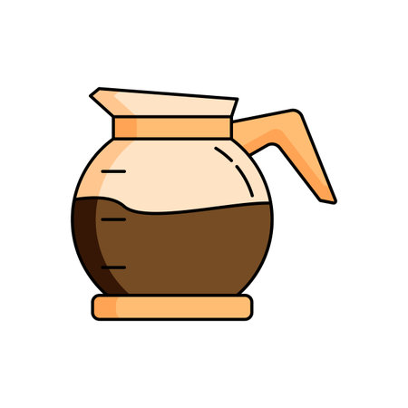 Coffee pot, coffee, drink icon. Simple colored field outline vector illustration for ui and ux, website or mobile application on white backgroundのイラスト素材
