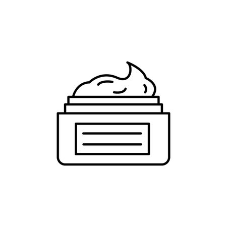 Cream, jar icon. Simple line, outline vector elements of body care for ui and ux, website or mobile application on white backgroundのイラスト素材