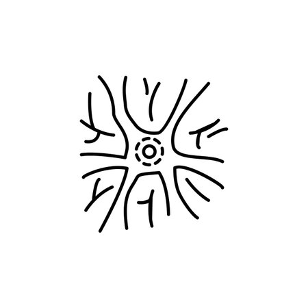 Neuron, nerve, cell icon. Simple line, outline vector elements of neurology for ui and ux, website or mobile application on white backgroundのイラスト素材