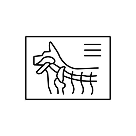 X-ray, dog icon. Simple line, outline vector elements of veterinary icons for ui and ux, website or mobile application on white backgroundのイラスト素材