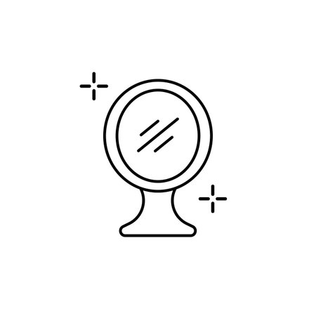 Hand mirror icon. Simple line, outline vector elements of beauty salon things for ui and ux, website or mobile application on white backgroundのイラスト素材