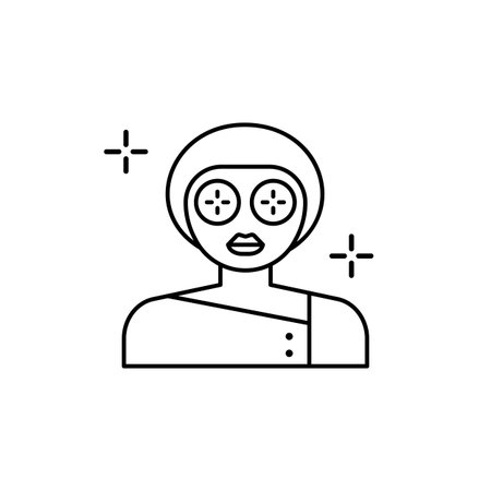 Mask, face icon. Simple line, outline vector elements of beauty salon things for ui and ux, website or mobile application on white backgroundのイラスト素材