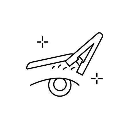 Eyebrows, tweezers icon. Simple line, outline vector elements of beauty salon things for ui and ux, website or mobile application on white backgroundのイラスト素材