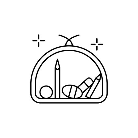 Make up bag icon. Simple line, outline vector elements of beauty salon things for ui and ux, website or mobile application on white backgroundのイラスト素材