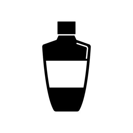 Shampoo, bottle icon. Simple vector liquid container icons for ui and ux, website or mobile application on white backgroundのイラスト素材