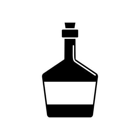 Bottle of alcohol, glass icon. Simple vector liquid container icons for ui and ux, website or mobile application on white backgroundのイラスト素材