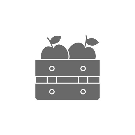 Apple, box, farm icon. Simple vector agriculture icons for ui and ux, website or mobile application on white backgroundのイラスト素材