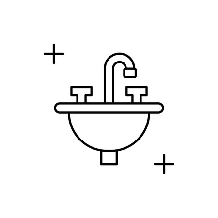 Sink icon. Simple line, outline vector elements of housework for ui and ux, website or mobile application on white backgroundのイラスト素材