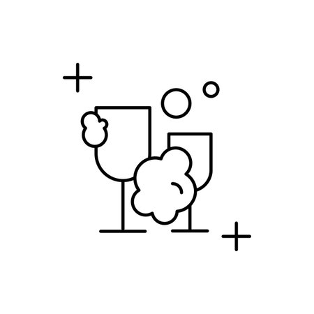 Goblet, washing icon. Simple line, outline vector elements of housework for ui and ux, website or mobile application on white backgroundのイラスト素材