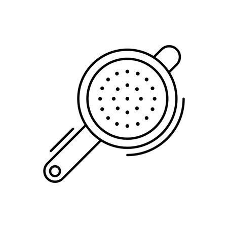 Strainer icon. Simple line, outline vector elements of kitchen object for ui and ux, website or mobile application on white backgroundのイラスト素材