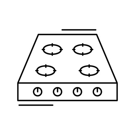 Gas stove icon. Simple line, outline vector elements of kitchen object for ui and ux, website or mobile application on white backgroundのイラスト素材