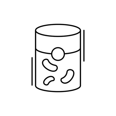 Beans icon. Simple line, outline vector elements of kitchen object for ui and ux, website or mobile application on white backgroundのイラスト素材