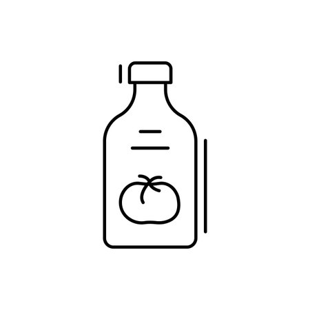 Tomato Juice icon. Simple line, outline vector elements of kitchen object for ui and ux, website or mobile application on white backgroundのイラスト素材