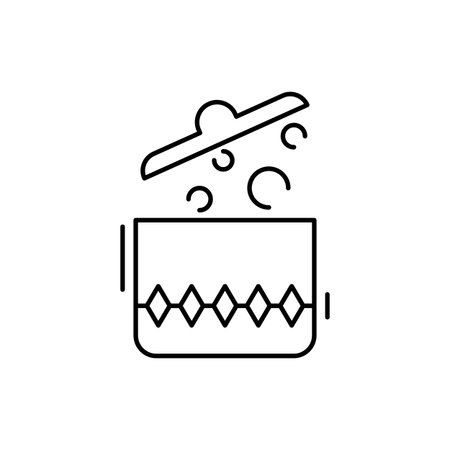 Pot, boiling, kitchen icon. Simple line, outline vector elements of kitchen object for ui and ux, website or mobile application on white backgroundのイラスト素材