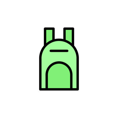 Backpack 2 colored line icon. Simple colored element illustration. Backpack concept outline symbol design from Bag set on white backgroundのイラスト素材
