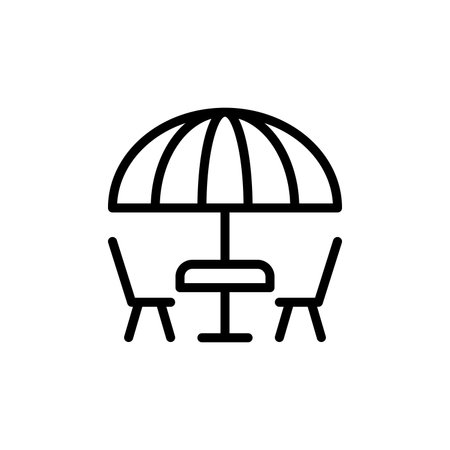 Street cafe concept line icon. Simple element illustration. Street cafe concept outline symbol design from Italy set. Can be used for web and mobile on white backgroundのイラスト素材