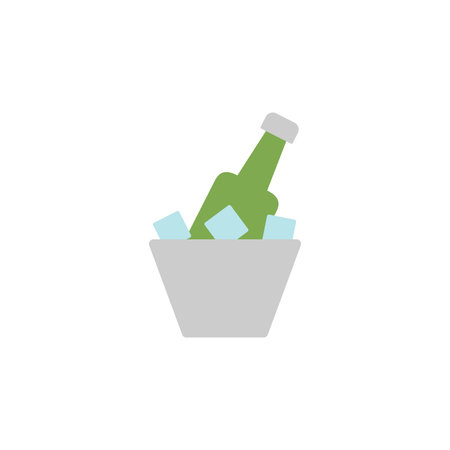Beer bowl, ice colored icon. Simple colored element illustration. Beer bowl, ice concept symbol design from Bar set. Can be used for web and mobile on white backgroundのイラスト素材
