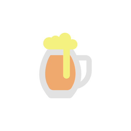 Beer glass colored icon. Simple colored element illustration. Beer glass concept symbol design from Bar set. Can be used for web and mobile on white backgroundのイラスト素材