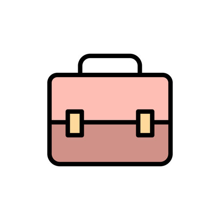 Briefcase 2 colored line icon. Simple colored element illustration. Briefcase concept outline symbol design from Bag set on white backgroundのイラスト素材