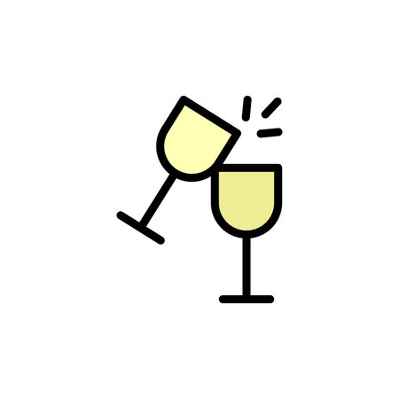 Goblet, cheers colored icon. Simple color element illustration. Goblet, cheers concept outline symbol design from Bar set. Can be used for web and mobile on white backgroundのイラスト素材