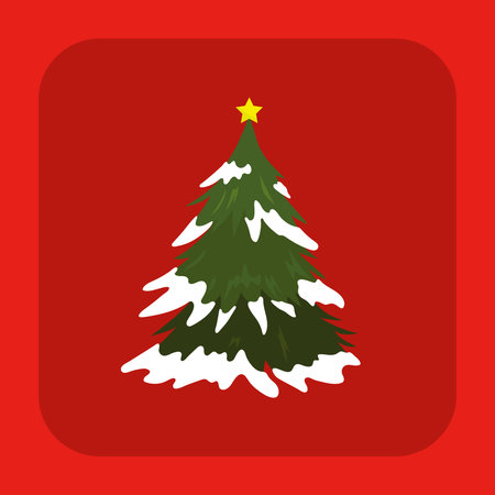 Christmas tree flat iconのイラスト素材