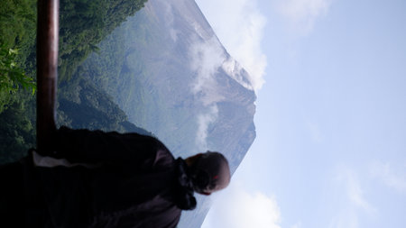 View of Mount Merapi from Nawang Jagad, Yogyakarta, Indonesia