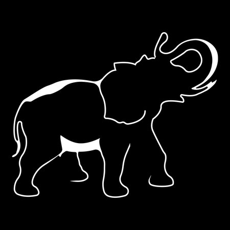 Elephant logo. Silhouette vector symbol of elephant for design company's logo, tattoo, visit card, etc. Monochrome sign of animal.のイラスト素材