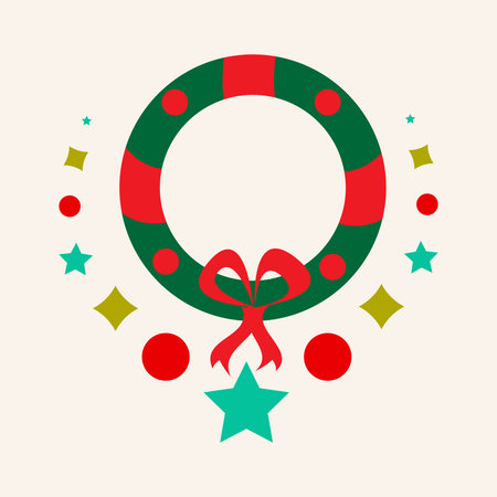 Christmas wreath vector icon.のイラスト素材