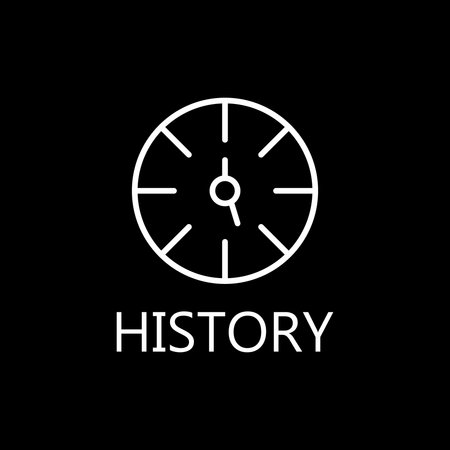 Clock line icon. Vector high quality outline pictogram of clock. Sign of element for home's interior. Thin line icon for design website or mobile app. Black symbol on format.のイラスト素材