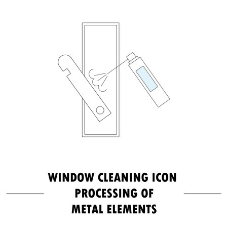 Window cleaning icon. High quality outline pictogram of window cleaning. Vector color symbol for design website, visit card, mobile app, etc.のイラスト素材