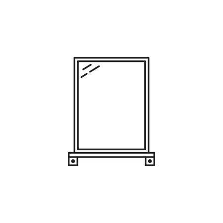 Mirror line icon. High quality pictogram of mirror for home's interior. Outline vector symbol for design website or mobile app. Thin line sign of mirror for logo, visit card, etc.の写真素材