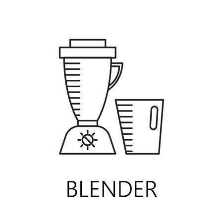 Blender line icon. Vector symbol on the topic of home electronic devices. Black minimalist element for design of website, company's visit card, logo an etc. Blender vector icon eps 10.のイラスト素材