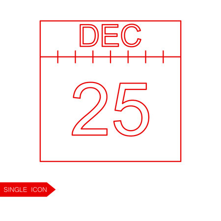 Calendar vector icon.25 december vector icon. Button for websites, elements for booklets, leaflets, brochures, logos etcのイラスト素材