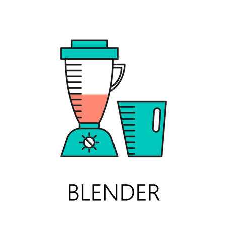 Blender line icon. Vector symbol on the topic of home electronic devices. Color minimalist element for design of website, company's visit card, logo an etc. Blender vector icon eps 10.のイラスト素材