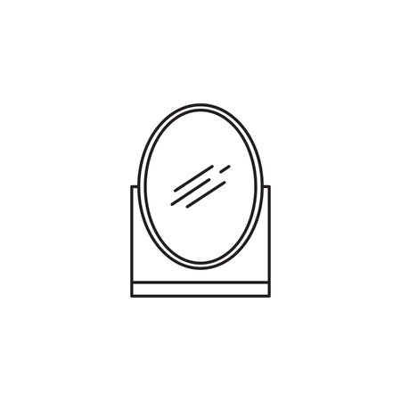 Mirror line icon. High quality pictogram of mirror for home's interior. Outline vector symbol for design website or mobile app. Thin line sign of mirror for logo, visit card, etc.の写真素材