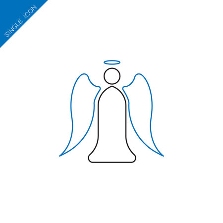 Christmas angel vector icon. Christmas vector icon. Button for websites, elements for booklets, leaflets, brochures, logos, etcの写真素材