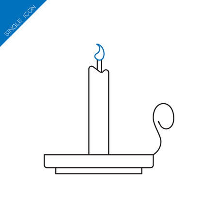 Christmas candle vector icon. Candle vector line icon. Button for websites, elements for booklets, leafletsの写真素材