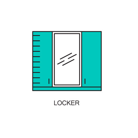 Locker line icon. High quality outline pictograms for infographics, website or mobile app. Vector illustration of element for design company's visit card.のイラスト素材