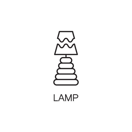Lamp line icon. High quality pictogram of lamp for home's interior. Outline vector symbol for design website or mobile app.の写真素材
