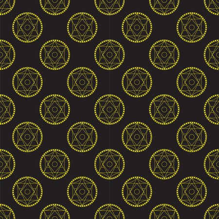 Alchemical round seamless pattern. Vector illustration of geometrical shape uniting in all composition. Color vector image.の写真素材