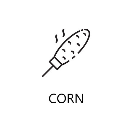 Corn line icon. Single high quality symbol of fast food for web design or mobile app. Thin line signs of corn for design , visit card, etc. Outline pictogram of corn.のイラスト素材