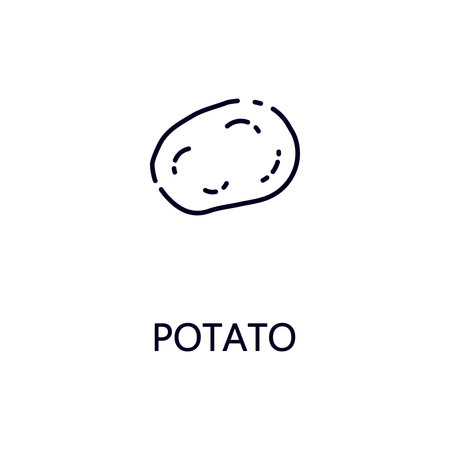Potato flat icon. Single high quality outline symbol of vegetable for web design or mobile app. Thin line signs of potato for design , visit card, etc. Outline pictogram of potato.のイラスト素材